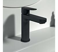 Ideal Standard Cerafine O mitigeur de lavabo BD131XG Silk Black/noir mat, saillie 125 mm, avec garniture de vidage push-open