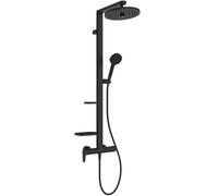 Ideal Standard Ceraflow Alu+ Colonne de douche, Fabriqué à partir de 100% d'aluminium recyclé, douchette à économie d'eau avec différents types de jets - Noir Mat (356x501x1113 mm)