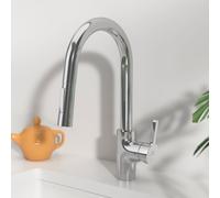 Ideal Standard Ceralife Mitigeur de cuisine pivotant avec douchette extractible, BE242AA,