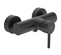 Ideal Standard Ceraline Mitigeur Douche Mural Noir Mat Economie d’eau Aérateur intégré Rosaces Rondes BC200XG