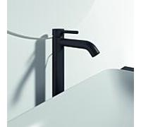 Ideal Standard Ceraline mitigeur lavabo BC194XG Silk Noir, saillie 150 mm, base surélevée