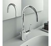 Ideal Standard Ceraline mitigeur lavabo BC195AA avec bec haut, chromé, bec tubulaire orientable