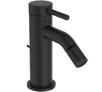 Ideal Standard - Ceraline Mitigeur monocommande bidet, robinet bidet avec cartouche FirmaFlow, avec tige de commande et bonde, Easyfix, noir soie