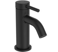 Ideal Standard - Ceraline, Mitigeur monocommande petit, Robinet de lavabo compact avec cartouche FirmaFlow, Sans tige de commande et bonde, Easyfix, Noir soie