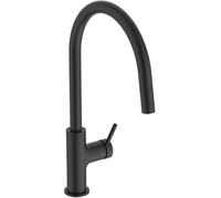 Ideal Standard Ceraline Nuovo Robinet de cuisine, haute sortie - Noir | Douchette à main à 1 fonction, pivotante à 360°, système d'installation rapide EasyFix+
