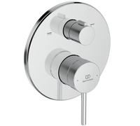 Ideal Standard Ceraline O Nuovo Robinet de salle de bain monocommande encastré avec verrouillage de température à 40 °C, robinet de salle de bain sans bec - Chrome