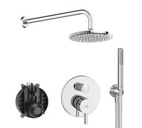 Ideal Standard CeraLine - Set de douche avec mitigeur encastré, avec corps d’encastrement, diamètre 20 cm, chrome BD192AA
