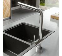 Ideal Standard Mitigeur d'évier Ceralook BC176AA Bec haut orientable et extractible Chromé