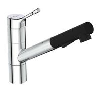 Ideal Standard Robinet de cuisine CeraLook BC297AA, bec centré, douchette extractible, saillie 233 mm, chromé