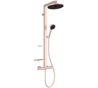Ideal Standard Ceratherm Alu+ Colonne de douche, Fabriqué à partir de 100% d'aluminium recyclé, douchette à économie d'eau avec différents types de jets - Rosé (356x501x1113 mm)