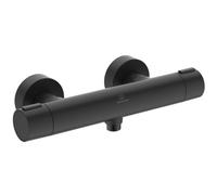 Ideal Standard Ceratherm Alu+ Mitigeur douche apparent, Fabriqué à partir de 100% d'aluminium recy onomise l'eau et l'énergie, fonction thermostatique - Noir Mat (292x105x72 mm)
