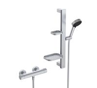 Ideal Standard Ceratherm Alu+ Robinetterie de douche en applique avec mitigeur thermostatique, BE227SI,