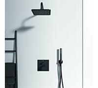 Ideal Standard Ceratherm C 100 Duschsystem Unterputz mit Idealrain Kopfbrause, Handbrause und Zubehör, silk black, schwarz matt, Duscharmatur Set