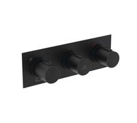 Ideal Standard Ceratherm C100 - Robinet thermostatique de douche encastré pour 3 appareils, avec corps, noir soyeux A7664XG