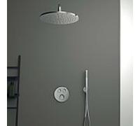 Ideal Standard Ceratherm Navigo Duschsystem Set Unterputz, rund, chrom mit Thermostat, Kopfbrause, Handbrause