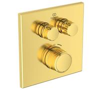Ideal Standard CeraTherm Navigo - Mitigeur de douche thermostatique encastré pour 2 sorties, Brushed Gold A7302A2