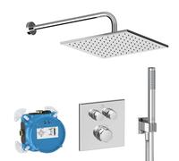 Ideal Standard CeraTherm Navigo - Set de douche avec thermostat encastré, corps d’encastrement, 30x30 cm, chrome A7773AA