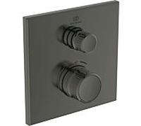 Ideal Standard CeraTherm Navigo thermostat de douche A7301A5 carré, kit prêt à installer, gris magnétique, encastré
