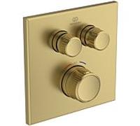 Ideal Standard CeraTherm Navigo thermostat de douche encastré A7302A2 carré, 2 sorties, kit de montage final, or brossé