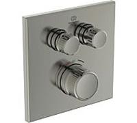Ideal Standard CeraTherm Navigo thermostat de douche encastré A7302GN carré, 2 retraits, kit de montage final, silver storm