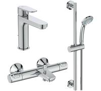 Ideal Standard CeraTherm - Set de douche avec thermostat et mitigeur de lavabo, 3 jets, chrome BC984AA