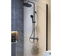 Ideal Standard CeraTherm - Set de douche avec thermostat, diamètre 26 cm, 2 jets, noir soyeux A7210XG