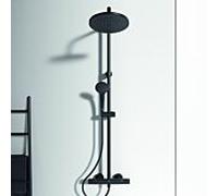 Ideal Standard Ceratherm Système de douche T25 A7546XG Silk Noir, avec thermostat apparent