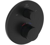 Ideal Standard Ceratherm T100 Thermostat de baignoire encastré, robinet de baignoire avec verrouillage de la température à 40 °C, thermostat pour baignoire - Noir Mat