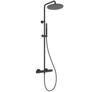 Ideal Standard Ceratherm T25 Colonne bain-douche, Pommeau de douche économe en eau avec protection anti-brûlure et fonction thermostat - Noir Mat (315x505.5x1117 mm)