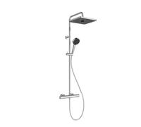 Ideal Standard Ceratherm T25+ Système de douche avec thermostat de douche, douchette à main 2 fonctions, douches de tête carrées 2 fonctions, A8532AA