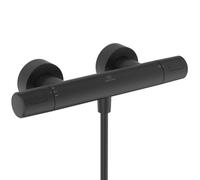 Ideal Standard Ceratherm T25 N Mitigeur douche apparent, Économies d'eau et d'énergie, avec protection contre les brûlures (CoolBody) et fonction thermostat - Noir Mat (315x102x70 mm)