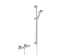 Combinaison de douche T 25N Eco A8516AA avec thermostat de douche, barre de douche 90 cm, douchette chromé main 2 fonctions, Ideal Standard l, Ceratherm