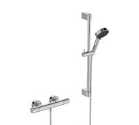 Combinaison de douche T Ceratherm Eco A8537AA avec thermostat de douche, barre de douche 60 cm, douchette chromé main 2 fonctions, 6 l, Ideal Standard
