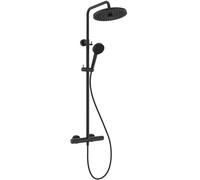 Ideal Standard Ceratherm T25+ - Set de douche avec thermostat, diamètre 26 cm, 2 jets, noir soyeux A8497XG