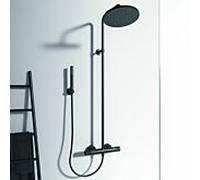 Ideal Standard CeraTherm - Set de douche T25 avec thermostat, diamètre 30 cm, 1 jet, noir BC748XG