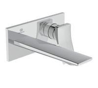 Ideal Standard Conca Mélangeur lavabo mural, encastré, saillie 180mm, rosace rectangulaire, A7371AA, Couleur: chrome