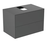 Ideal Standard Conca Meuble sous-lavabo, 2 tiroirs, découpe au centre, 802x505x550mm, T3941Y2, Couleur: Anthracite Matt