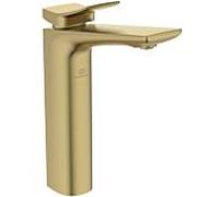 Ideal Standard Conca mitigeur lavabo BC757A2 avec base rallongée et jeu de vidage, saillie 150 mm, or brossé