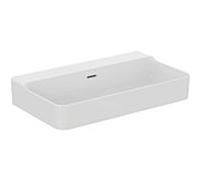 Ideal Standard Conca Ceram - Lavabo à poser 80x45 cm, avec trop-plein, sans trou pour robinet, blanc T382801