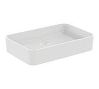 Ideal Standard Conca top vasque T3698V1 sans trou de robinetterie et trop-plein, carré 600 x 400 mm, blanc soie