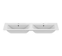 Ideal Standard Connect Air Ideal Standard vasque double E0273MA 124x46cm, blanc Ideal Plus, avec trous pour robinetterie et trop-plein