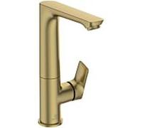 Ideal Standard Connect Air mitigeur lavabo A7023A2 bec haut en fonte orientable, saillie 140mm, sans garniture de vidange , or brossé
