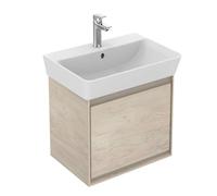Ideal Standard Connect Air - Petite armoire sous lavabo Cube 50 cm, pin clair/laque brune claire mate E0842UK