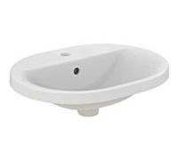 Ideal Standard Connect lavabo à encastrer E5039MA ovale, avec trou pour robinetterie et trop-plein, 55 x 43 cm, blanc Ideal Plus