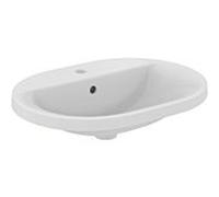 Ideal Standard Connect vasque à encastrer E5040MA ovale, avec trou pour robinetterie et trop-plein, 62 x 46 cm, blanc Ideal Plus