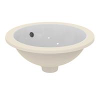 Ideal Standard Connect Lavabo à encastrer par dessous, rond, sans trou pour robinet, avec trop-plein, 380x380x175mm, E5052MA, Couleur: Blanc avec Idéal Plus