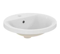 Ideal Standard Connect Lavabo à encastrer, rond, 1 trou pour robinet, avec trop-plein, 480x480x175mm, E504201