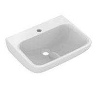 Ideal Standard Contour 21+ - Lave-mains 50x48 cm, sans trop-plein, trou pour robinetterie, SmartGuard+, blanc E1603HY