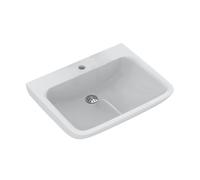 Ideal Standard Contour 21+ - Lave-mains 50x48 cm, sans trop-plein, trou pour robinetterie, SmartGuard+, blanc E1603HY