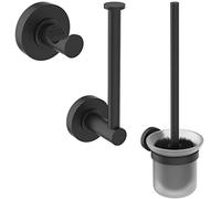 Ideal Standard Ensemble Accessoires pour Salle de bain Patère Porte Serviette, Porte Papier Toilette et Brosse WC Noir IOM A9245XG